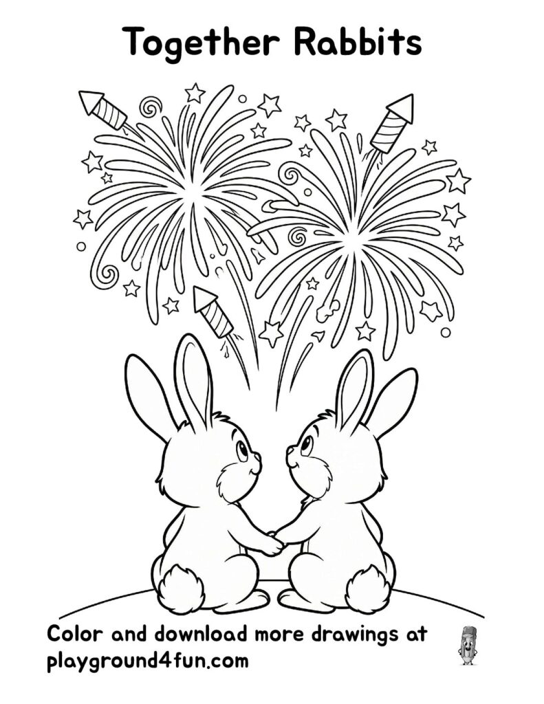 Together Rabbits Coloring Pages
