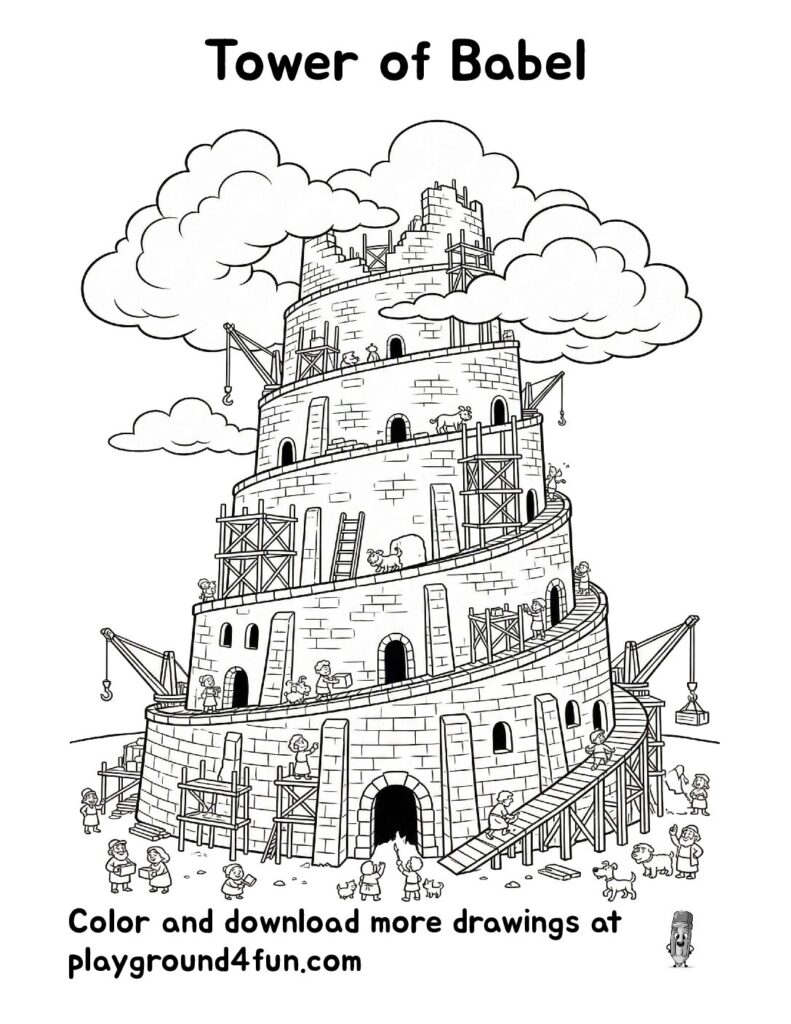 Tower of Babel Coloring Pages