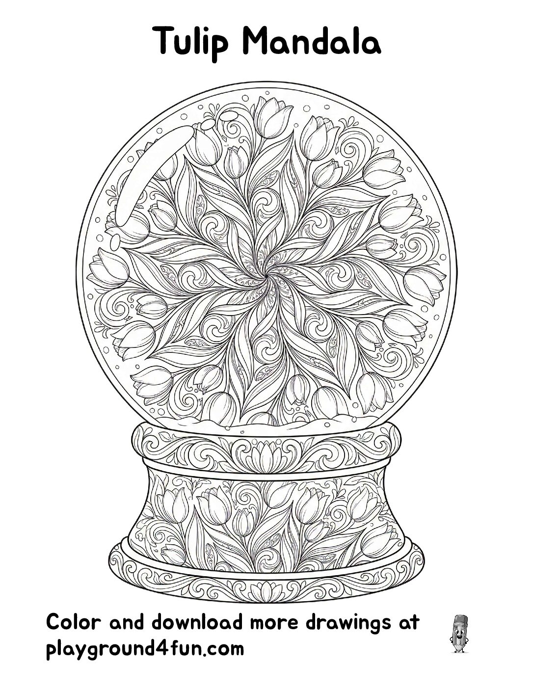Coloring pages: Tulip Mandala pdf