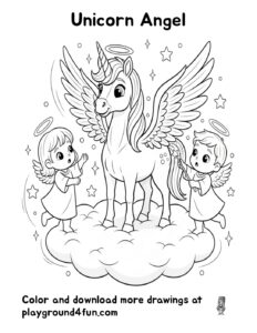 Coloring pages: Unicorn Angel pdf