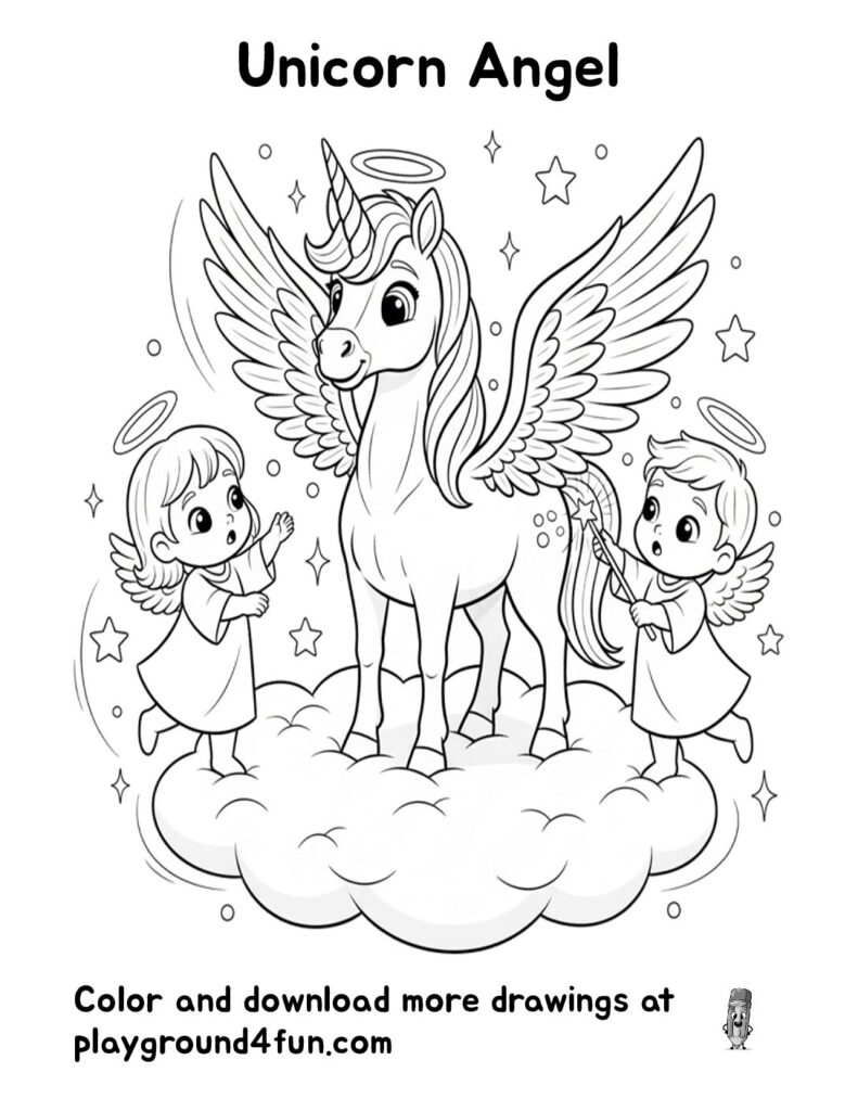 Unicorn Angel Coloring Pages