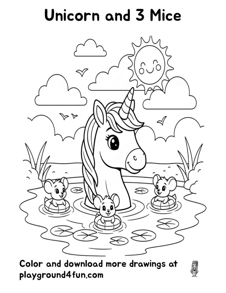 Unicorn and 3 Mice