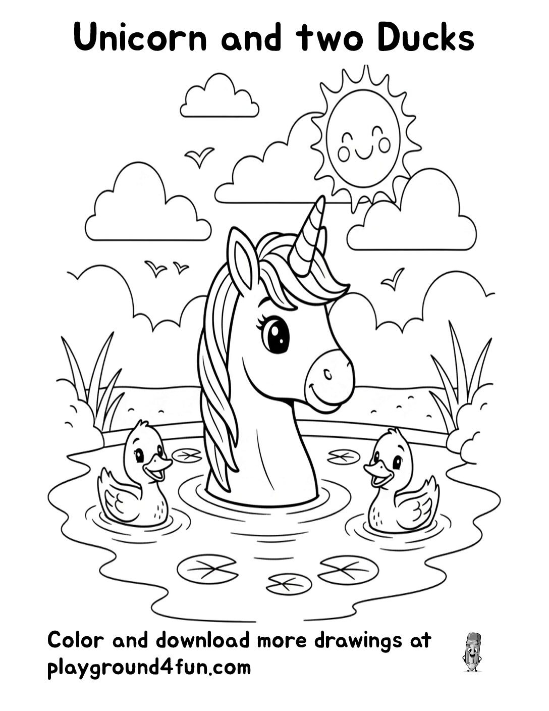 Unicorn and two Ducks