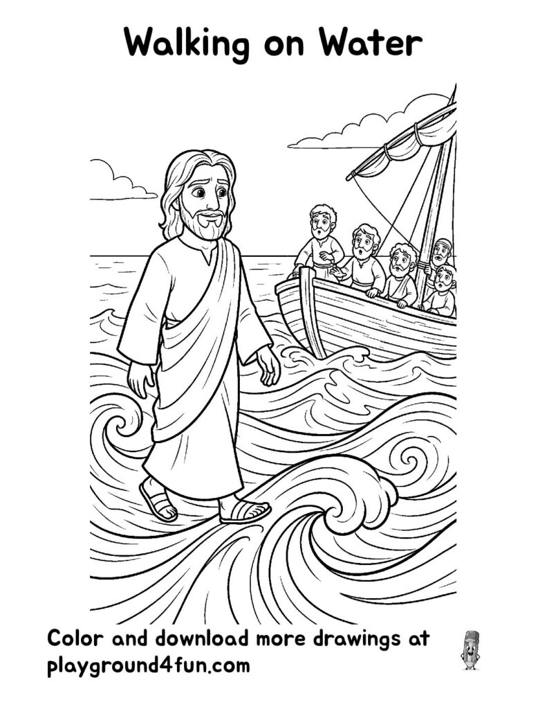 Walking on Water Coloring Pages
