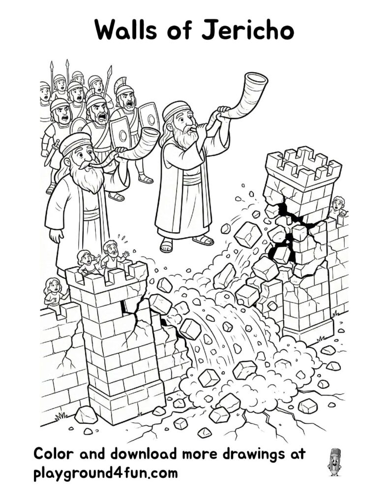 Walls of Jericho Coloring Pages