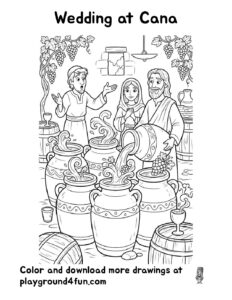 Coloring pages: Wedding at Cana pdf