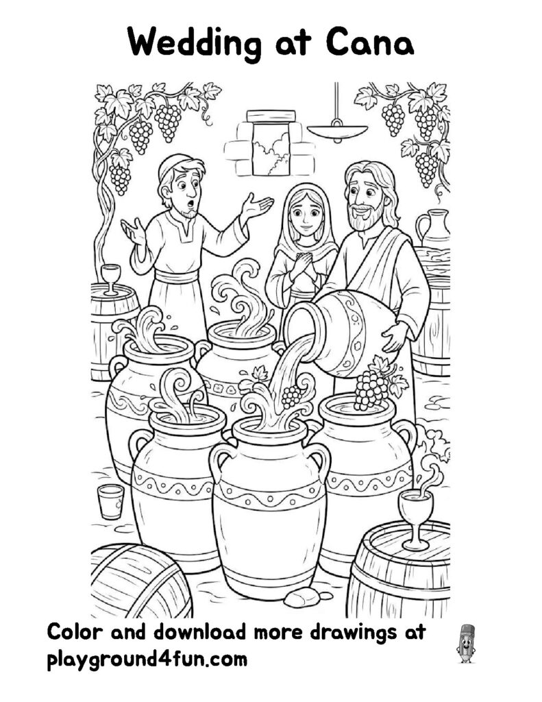 Coloring pages: Wedding at Cana preview