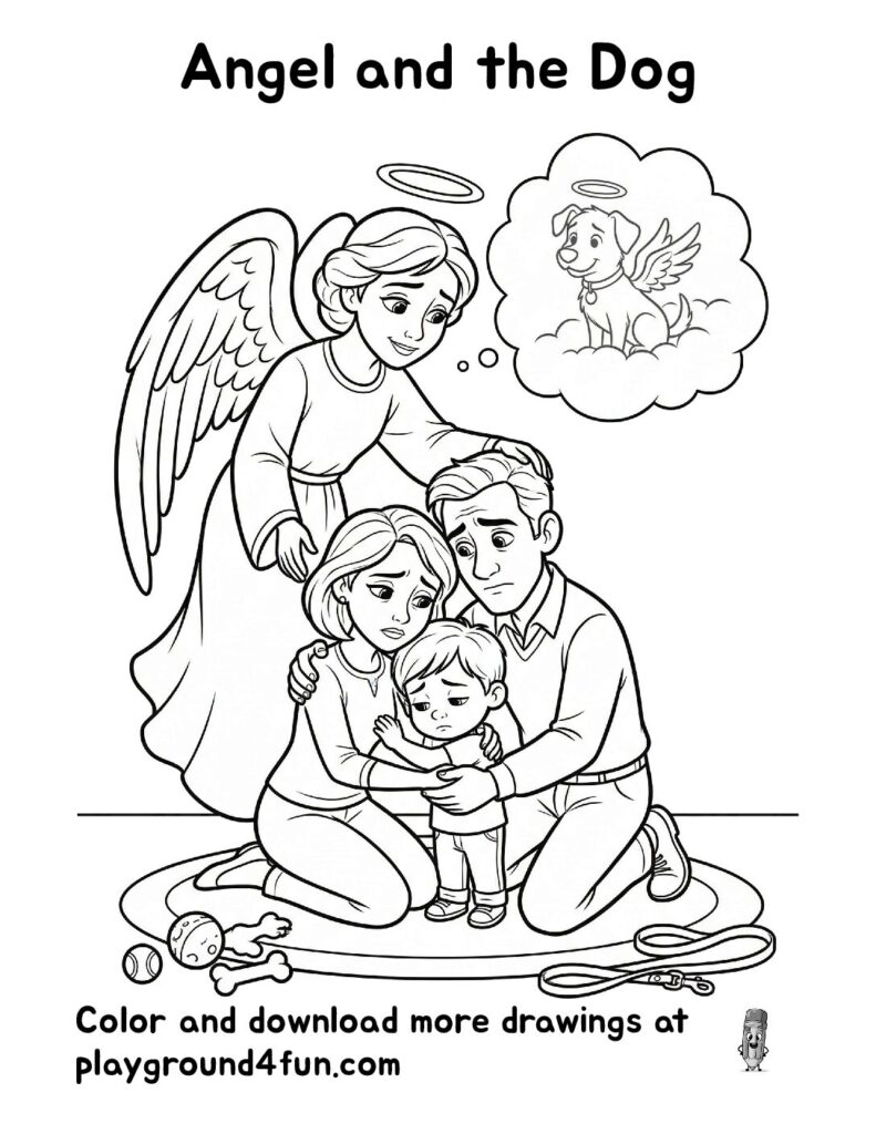 Angel and the Dog Coloring Pages
