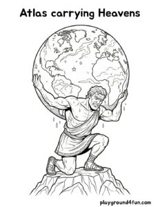 Coloring pages: Atlas carrying Heavens pdf