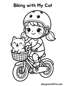 Coloring pages: Biking with My Cat pdf