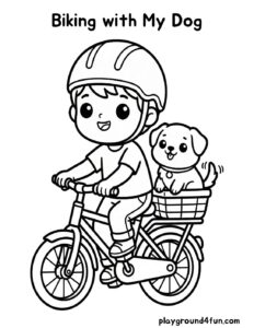 Coloring pages: Biking with My Dog pdf