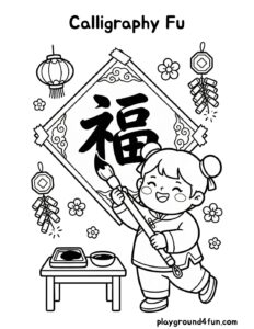 Coloring pages: Calligraphy Fu pdf