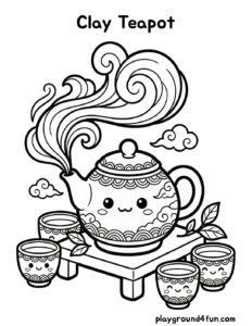 Coloring pages: Clay Teapot pdf