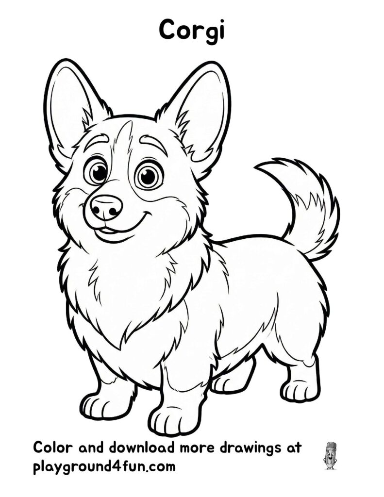 Corgi Coloring Pages