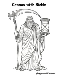 Coloring pages: Cronus with Sickle pdf
