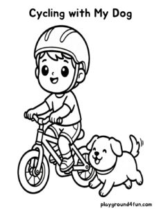 Coloring pages: Cycling with My Dog pdf