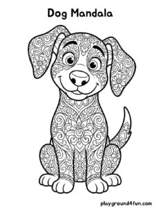 Coloring pages: Dog Mandala pdf