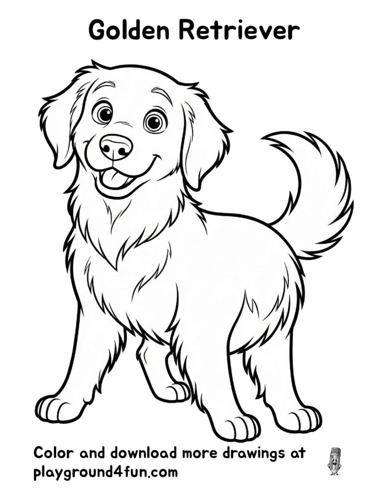 Golden Retriever Coloring Pages