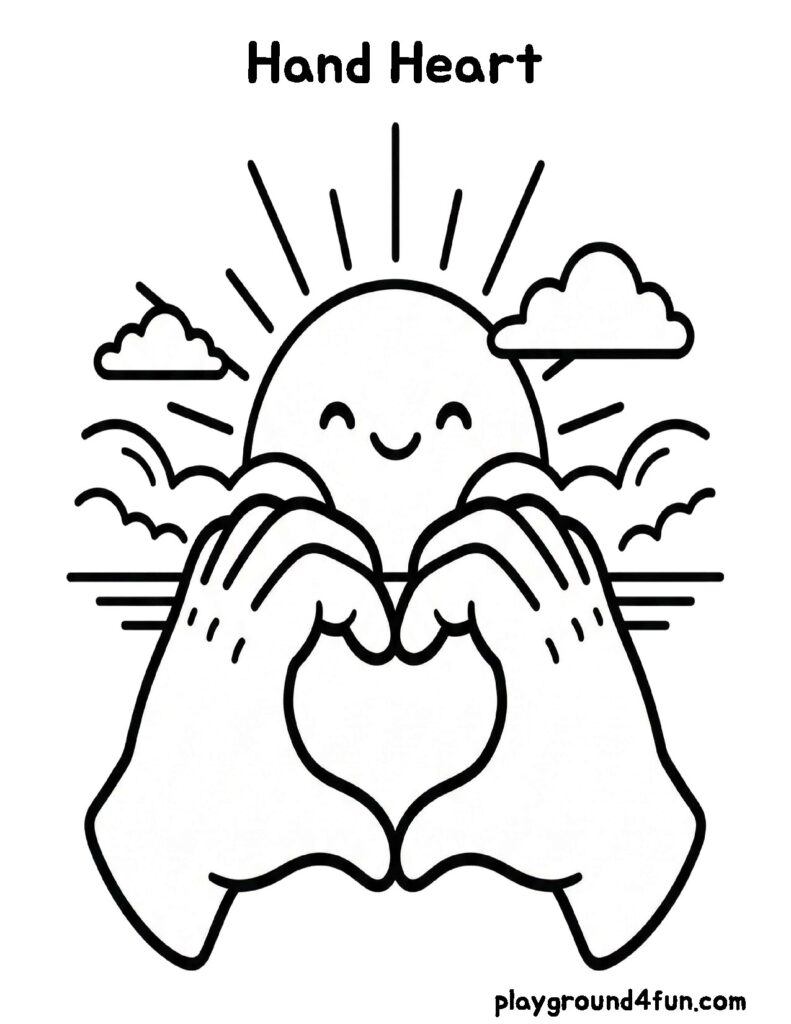 Coloring pages: Hand Heart preview