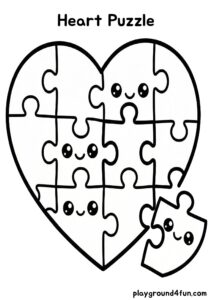 Coloring pages: Heart Puzzle pdf
