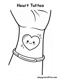 Coloring pages: Heart Tattoo pdf