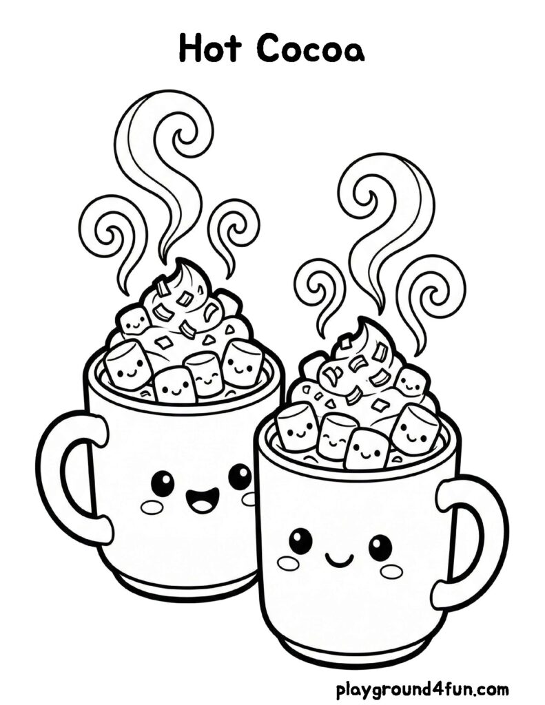 Valentine’s Day Coloring Pages like Hot Cocoa
