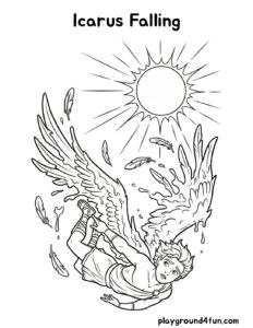 Coloring pages: Icarus Falling pdf