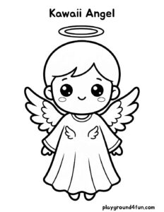 Coloring pages: Kawaii Angel pdf