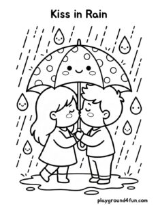 Coloring pages: Kiss in Rain pdf