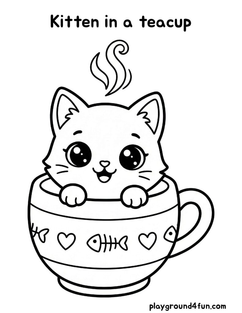 Kitten in a teacup