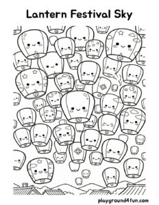 Coloring pages: Lantern Festival Sky pdf