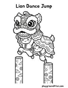 Coloring pages: Lion Dance Jump pdf