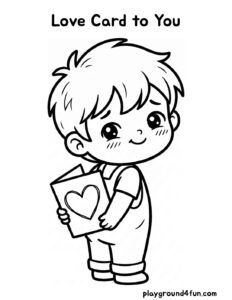 Coloring pages: Love Card to You pdf