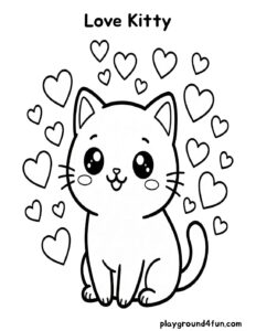 Coloring pages: Love Kitty pdf