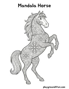 Coloring pages: Mandala Horse pdf