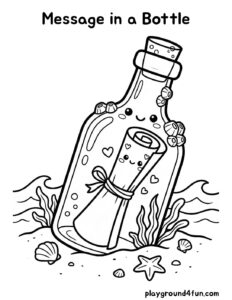 Coloring pages: Message in a Bottle pdf