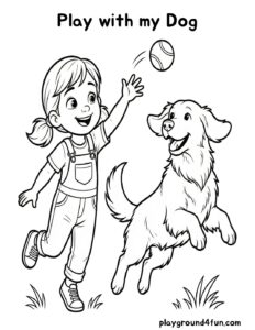Coloring pages: Play with my Dog pdf