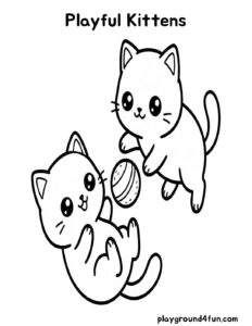 Coloring pages: Playful Kittens pdf