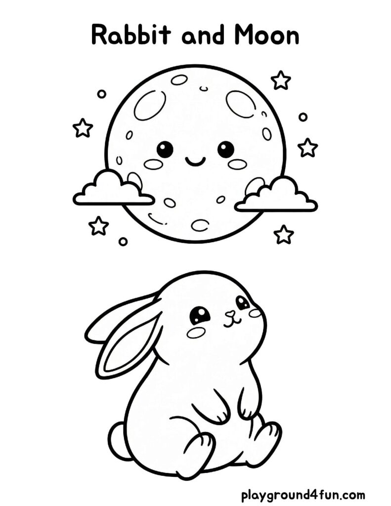 Rabbit and Moon