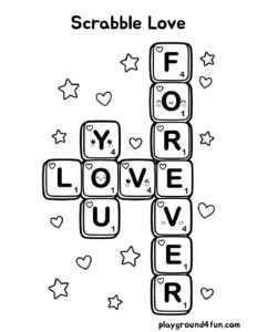 Coloring pages: Scrabble Love pdf