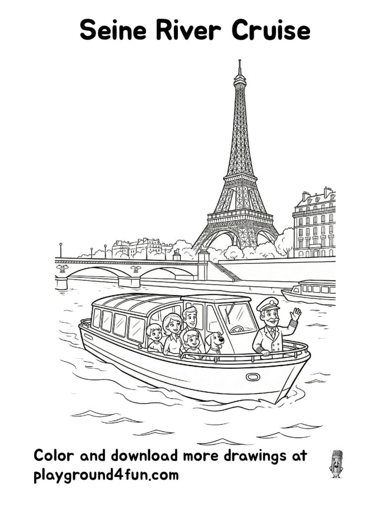 Seine River Cruise Coloring Pages