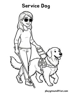 Coloring pages: Service Dog pdf