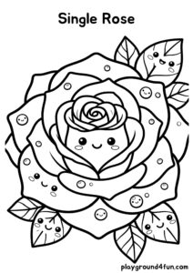 Coloring pages: Single Rose pdf