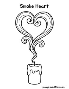 Coloring pages: Smoke Heart pdf