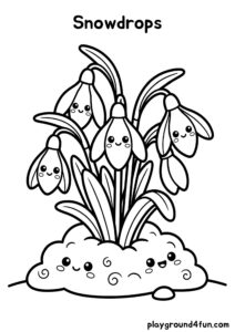 Coloring pages: Snowdrops pdf