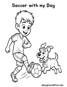 Coloring pages: Soccer with my Dog pdf