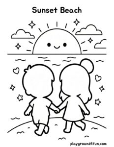 Coloring pages: Sunset Beach pdf
