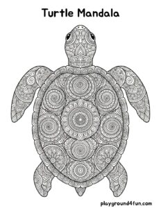 Coloring pages: Turtle Mandala pdf