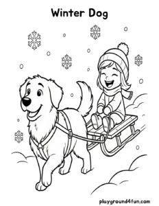 Coloring pages: Winter Dog pdf