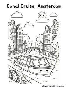 Coloring pages: Canal Cruise Amsterdam pdf
